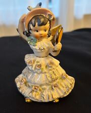 1950s Lefton April Birthday Angel w/ Rhinestone Hand Mirror - HTF 1987J Figurine picture