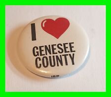 Vintage I Love Genesee County New York Pin Back Button picture