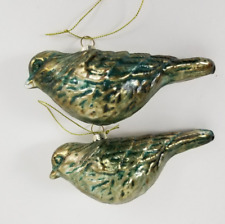 ❤️2 Vintage Bird Glass Christmas Tree Ornament 5