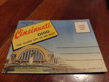 Vtg 1951 Cincinnati Ohio Queen City Souvenir Postcard Curteich Folding nos picture