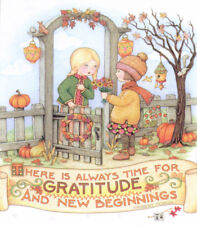 ALWAYS TIME FOR GRATITUDE-Handmade Thanksgiving Magnet-w/Mary Engelbreit art   picture