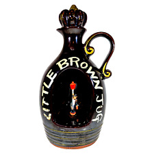 Musical Little Brown Jug Ceramic Decanter Pole Spins Music Plays When Lifted Vtg picture