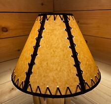 Rustic Double Laced Oiled Kraft Lamp Shade - 14