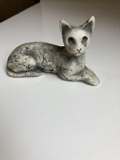 Stan Langtwait Relaxed Cat Figurine Clay Mixed With Mt St Helen’s Ash picture