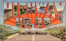 Large Letter Greetings Highway US 85 Thru New Mexico- 1940 Linen Postcard- Teich picture