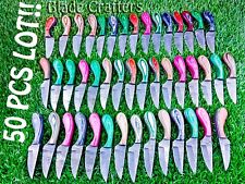 50 PCS LOT HAND FORGED DAMASCUS BLADE HANDMADE SKINNER KNIVES HUNTING KNIFE EDC picture