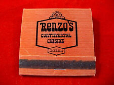 Vintage Matchbook RENZO'S Continental Cuisine Campbell, California-Unstruck-Nice picture