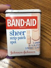 Vintage Band-Aid sheer strip patch tin 4901 stamped 44 cents EMPTY No Band Aids picture