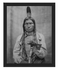 CHIEF LOW DOG NATIVE AMERICAN WARRIOR HOLDING HATCHET 8X10 PHOTO picture