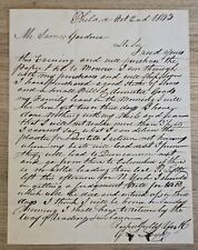 1853 Letter from Gilbert Lloyd to James Gardner (locally notable) Huntingdon, PA picture