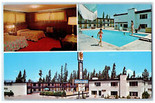 c1960's Ambassador Motor Inn West Yellowstone Montana MT Multiview Postcard picture