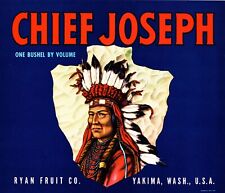 15 Vintage CHIEF JOSEPH Brand Apple Fruit Crate Labels Yakima, Washington picture