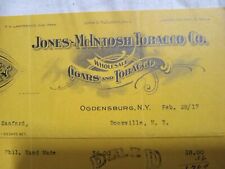 Vintage Cigar And 1917  Tobacco Invoice Ogdensburg and Boonville, NY picture