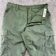 VTG US Army Pants Mens 34 Short Green OG-107 Cargo Pocket Ripstop Vietnam 70s picture