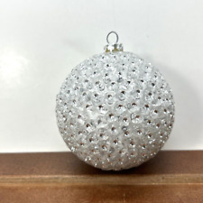 Christmas Acrylic Ornament Ball Silver White Holiday Hanging Globe Decor picture