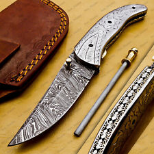 Custom Made Damascus Steel Folding Pocket Knife Best Giftforhim groomsmen knives picture