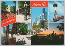 State View~7 Views of Picturesque Seattle Washington~Continental Postcard picture