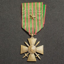 P24) (REF3002) MILITARY WAR CROSS MEDAL 1914 1917 WW1 French medal picture