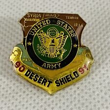 Vintage US Army Desert Shield 1990-1991 Veteran Pin Lapel Hat picture