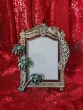 Gorgeous VINTAGE  Bejeweled Peacock  AND PALM TREES  4X6 PICTURE    A23 picture