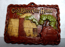 Vintage Washington DC Resin Souvenir Wall Plaque  ~ 1950's God Bless Our Home picture