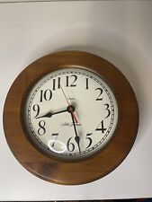 Vintage Seth Thomas Wall Clock Wooden Round General Time Corporation USA picture