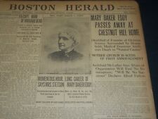 1910 DECEMBER 5 THE BOSTON HERALD - MARY BAKER EDDY PASSES AWAY - BH 280 picture