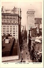 Postcard NY RPPC View of Wall Street New York Cars Buildings Rotary Photo EC picture