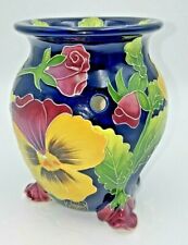Blue Sky Clayworks Jeanette McCall Blue Pansy Wax Tart Candle Burner Warmer picture