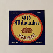 Old Milwaukee Bock Beer Label 1934 IRTP   picture