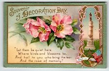 Memorial Decoration Day Postcard Monument Flag Flowers John Winsch Back Germany picture