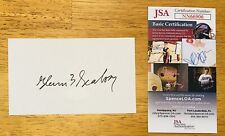 Glenn Seaborg Signed Autographed 3x5 Card JSA Certified Nobel Prize Chemistry picture