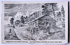 Butte MT Montana Highland City Early Gold Camp Sketch Bob Hall 1946 Postcard K2 picture
