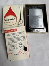 Vintage Zippo Lighter 200 Brush Finish Chrome 1967 Original Box USA BNIB HTF  picture