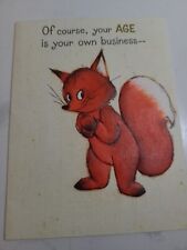 1940s-1960's Vintage Happy Birthday Greeting Card from Hallmark Red Fox picture