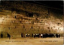 Israel Postcard: The Wailing Wall At Night In Jerusalem picture