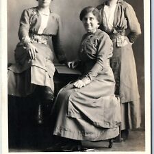 c1910s Classy Young Ladies RPPC Beautiful Women Girls Short Hair Photo PC A171 picture