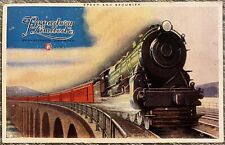 Vtg Railroad Postcard Broadway Limited Pennsylvania Railroad Train Room Gift picture