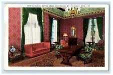 1934 Men's Lounge Interior Battle Creek Sanitarium Michigan MI Vintage Postcard picture