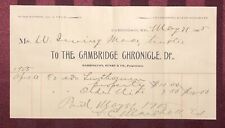 The Cambridge Chronicle (a newspaper) Dorchester County MD Maryland billhead picture