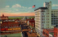 Albuquerque New Mexico NM Central Ave Looking West Bird's Eye View VTG Postcard picture