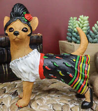 Caliente Senorita Chihuahua Dog With Traditional Chili Peppers Dress Figurine picture