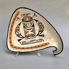 Vintage V Fryar ACOMA Pueblo Southwestern Figural Pottery Ashtray Trinket Dish picture