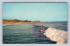 HI-Hawaii, Surfboard Riding, Antique, Vintage Souvenir Postcard picture