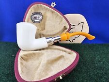 MBSD Double Sterling Silver Acrylic Stem Spigot Block Meerschaum Pipe, Case picture