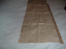 Vtg 30s Linen Stamped Cutwork Embroidery Tan Runner Floral To Finish 44x14 #PB9 picture