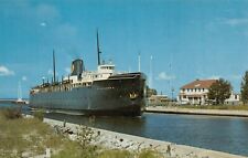 Ohio Railway Saginaw Ferry Ship Boat Ludington Harbor Michigan Vtg Postcard R2 picture