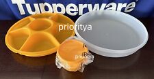 Tupperware Large Serving Center with Serving Cup Divided Tray in Papaya New picture