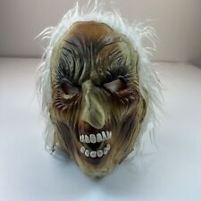 Vintage TOPSTONE Creepy Old Man Caveman White Hair Halloween Mask Danbury Korea picture