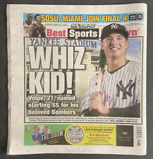 Anthony Volpe Rookie Debut Opening Day New York Post newspaper NYC 3/27 2023 picture